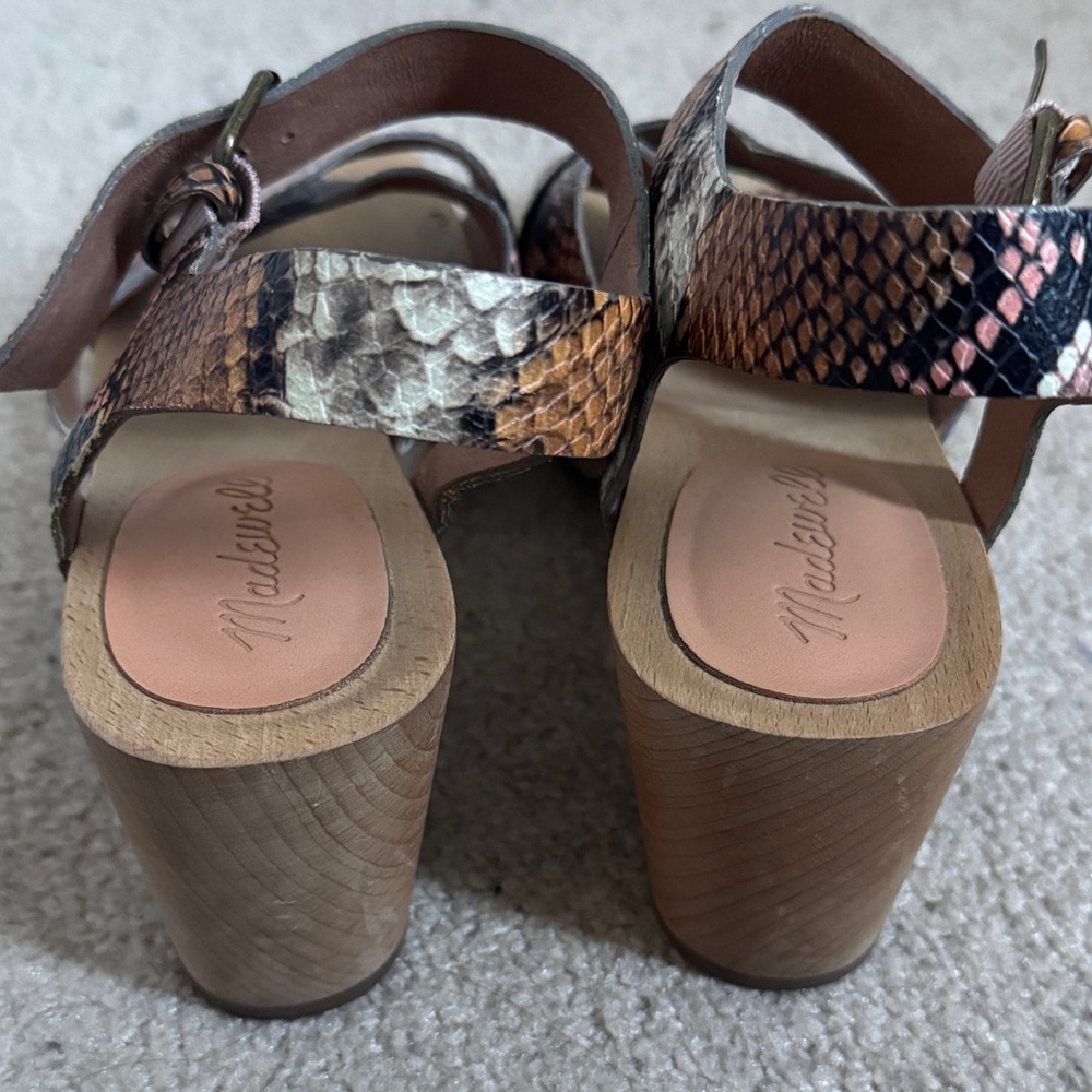 Madewell Johanna Snake Clog Sandals Size 7 Heels - Picture 5 of 7